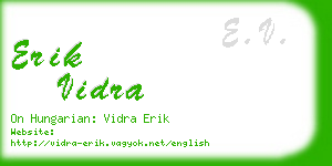 erik vidra business card